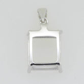 14K White Gold Semi Mount Pendant Setting Emerald OCT 12X10mm - Syzjewelry